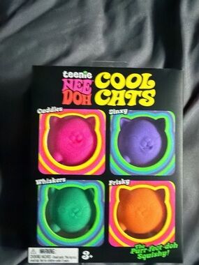 Cool Cats Kids Toy Set - Pink, Purple, Green, Orange